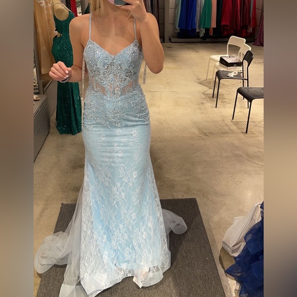 Baby blue PROM DRESS - stunning 😍 JULIET 250 - Picture 5 of 6